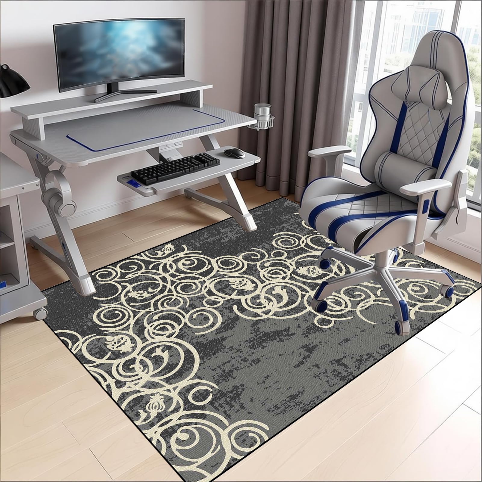 200 x 300 cm Tapis de Chaise de Bureau, Tapis Gaming Sol pour Sols durs pour Parquet, Tapis Protège Sol, Antidérapant Protège Parquet Chaise Roulettes, Tapis pour Fauteuil, Tapis de Sol Bureau