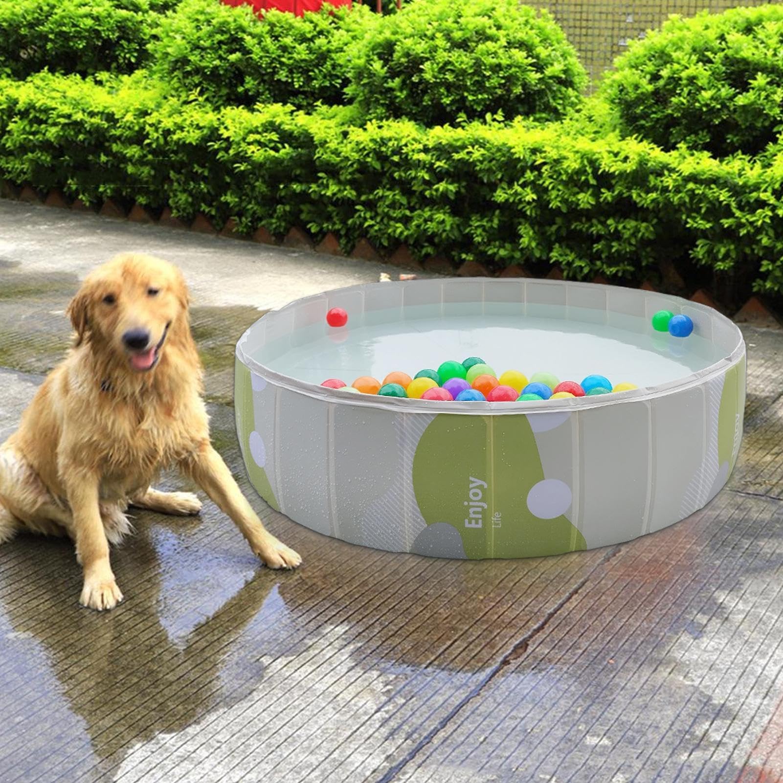 Faltbarer Hundepool, nicht aufblasbares Watbecken, tragbare Haustier-Badewanne, faltbarer Vorratstank für Baby, Bad, Spielen, Outdoor, Indoor, Hinterhof, Camping, Park, 80 x 20 cm