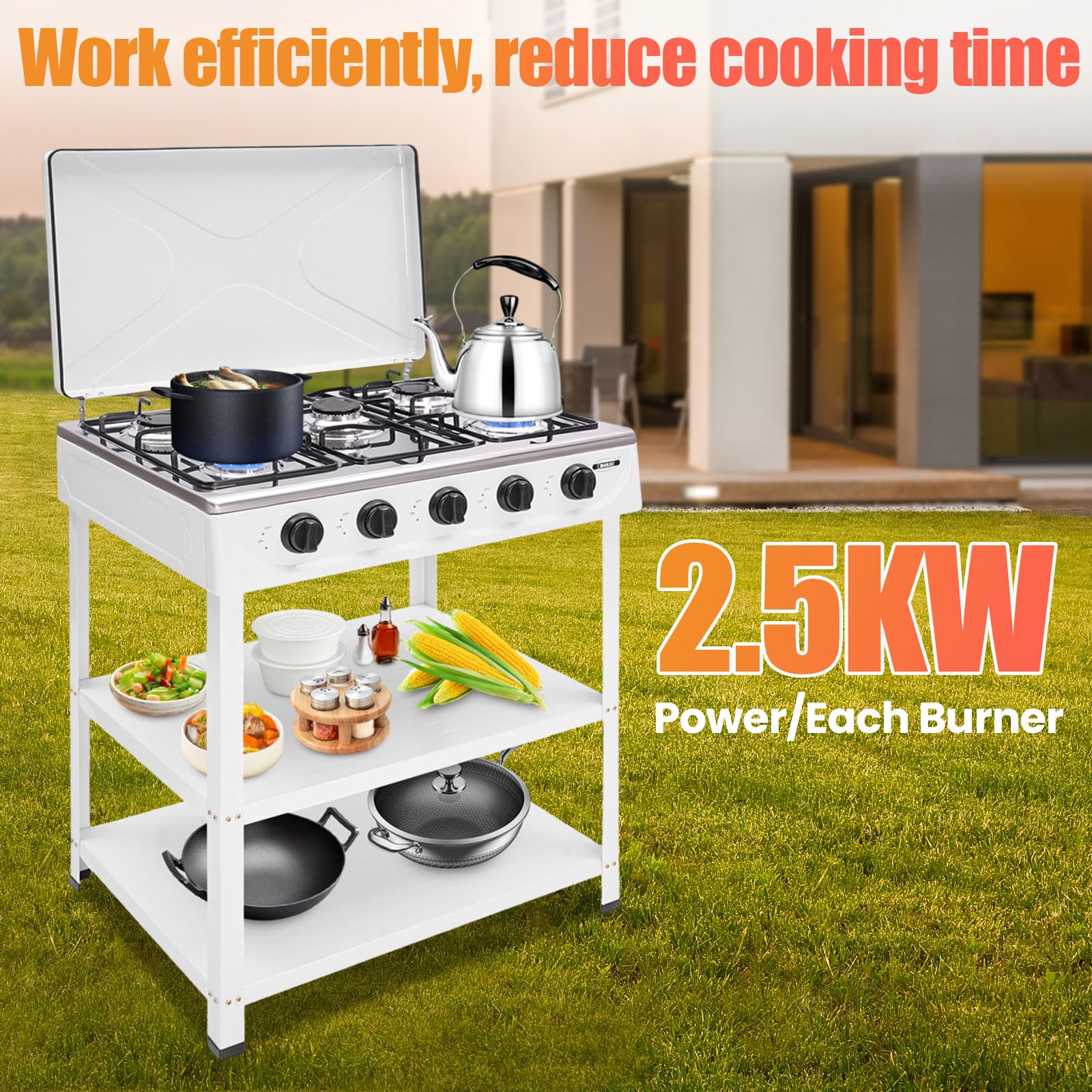 Rocky Mountain Cookware MB24-8 Lift-Off Broiler - 4 Burner Unit, 24