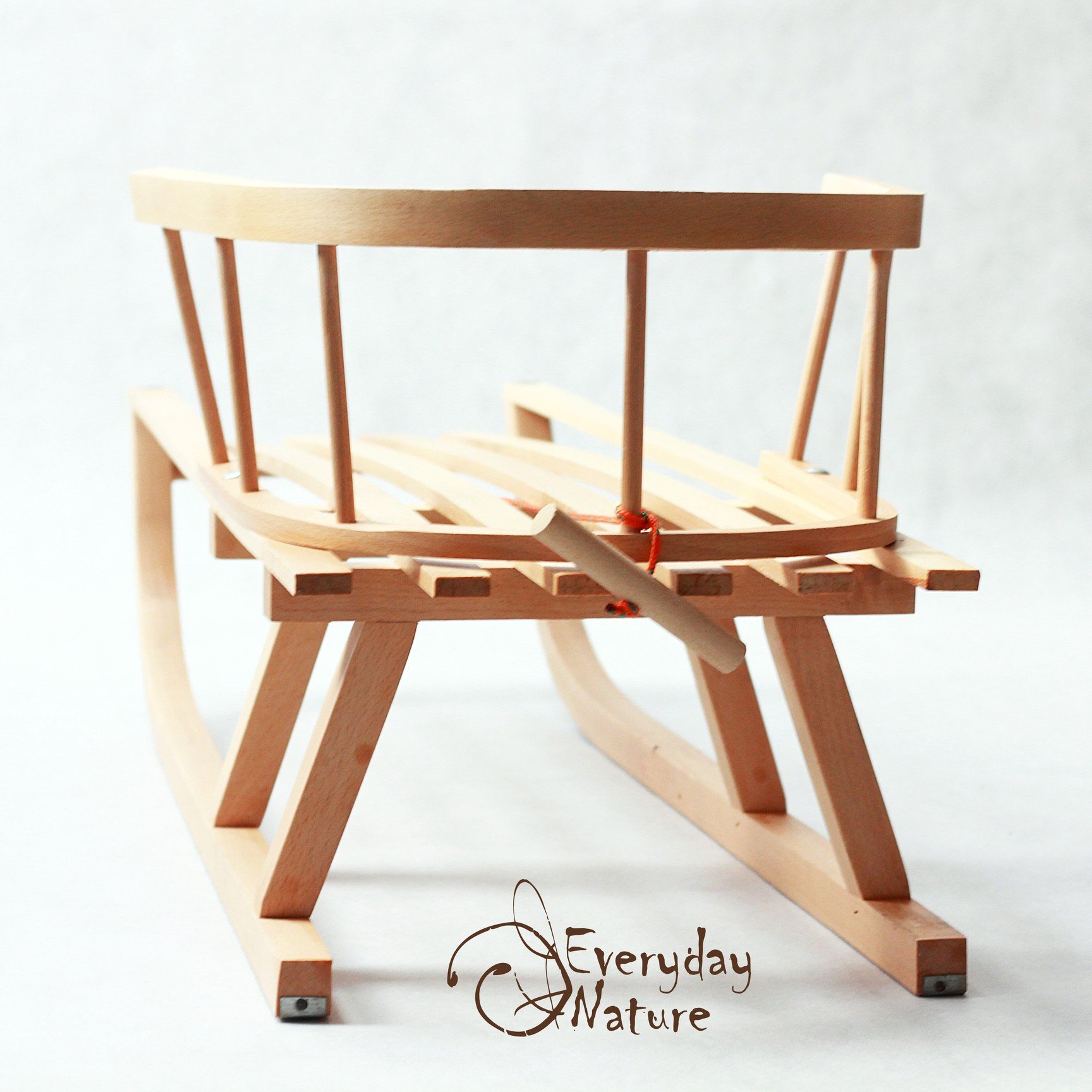 Trineo de madera, capacidad de carga hasta 30 kg, color amarillo