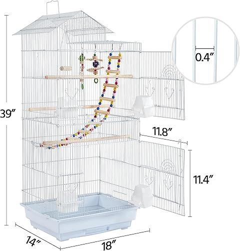 Miniatura 4 de Yaheetech Jaulas medianas para periquitos de 39 pulgadas, para cacatúas, conures, pinzones, periquitos canarios, tortolitos, mejillas verdes,