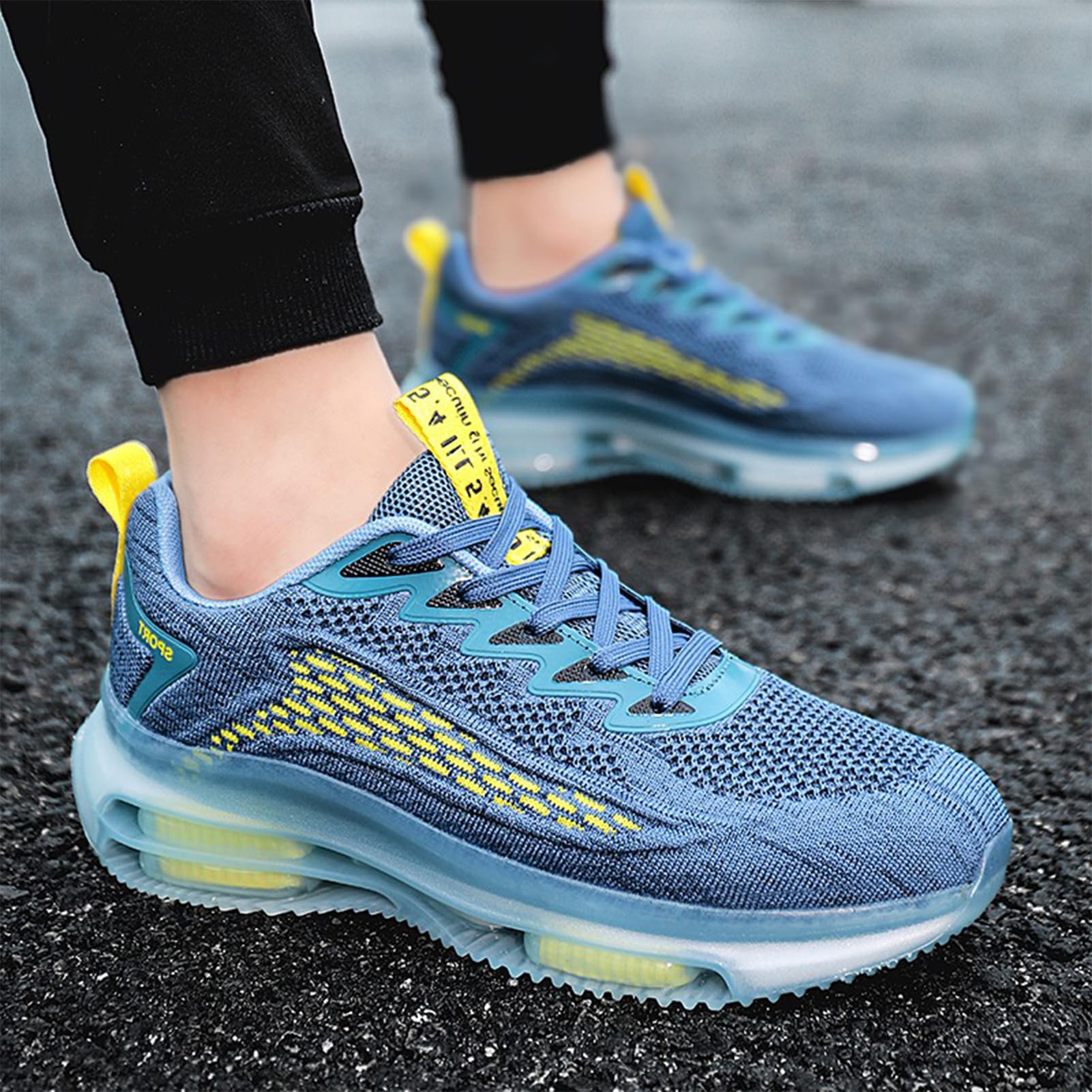 Scarpe Running Uomo Scarpe da Corsa Uomo Sportive Ginnastica Trail Running Sneakers Nero Blu Rosso 39-48EU