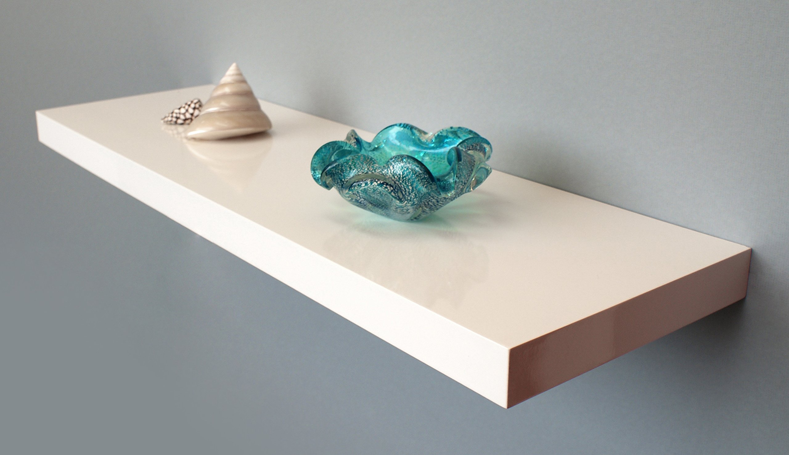 MasterShelf Gloss White Floating Shelf Kit 800x250x38mm