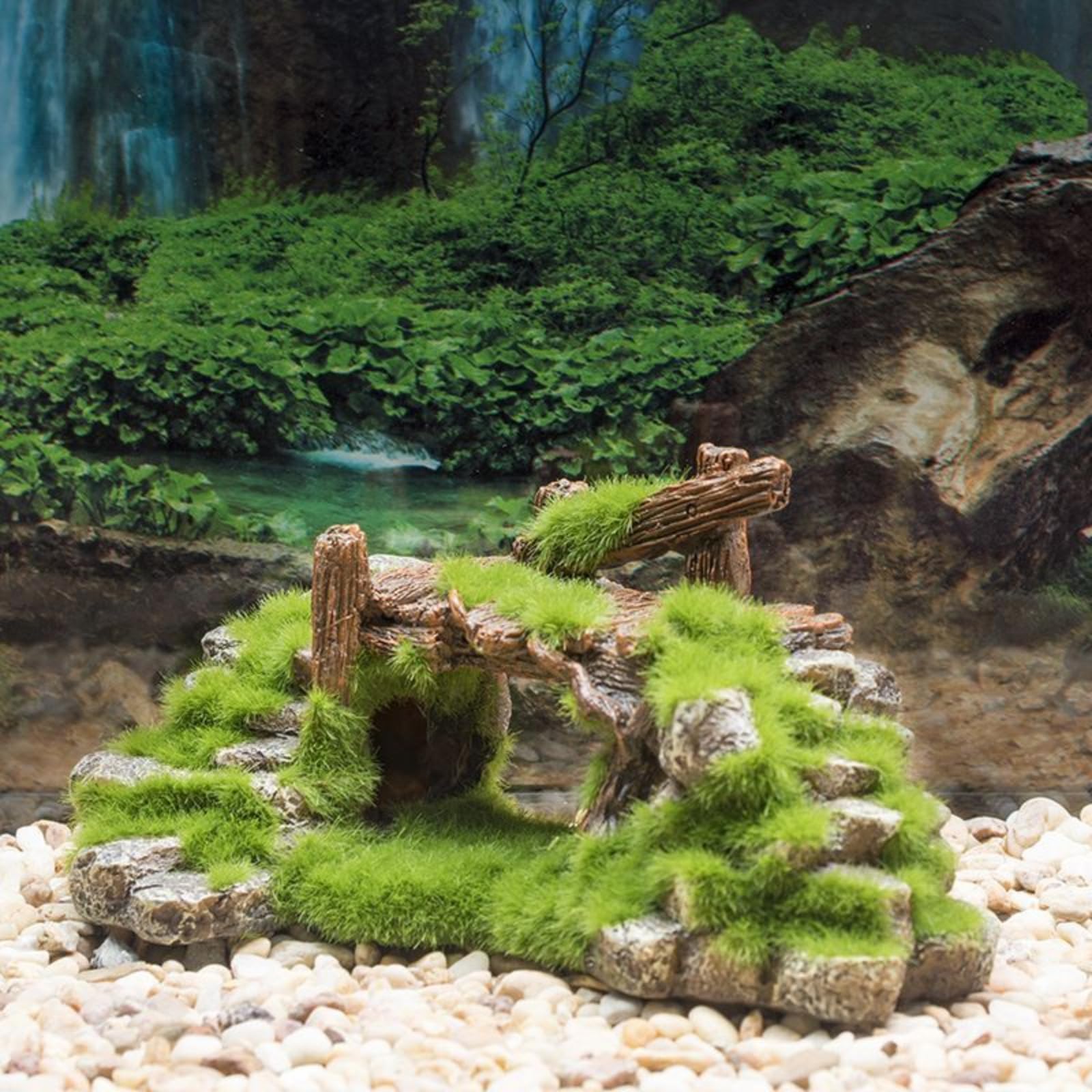 Decorazione per acquario in resina rocciosa, decorazione per acquario