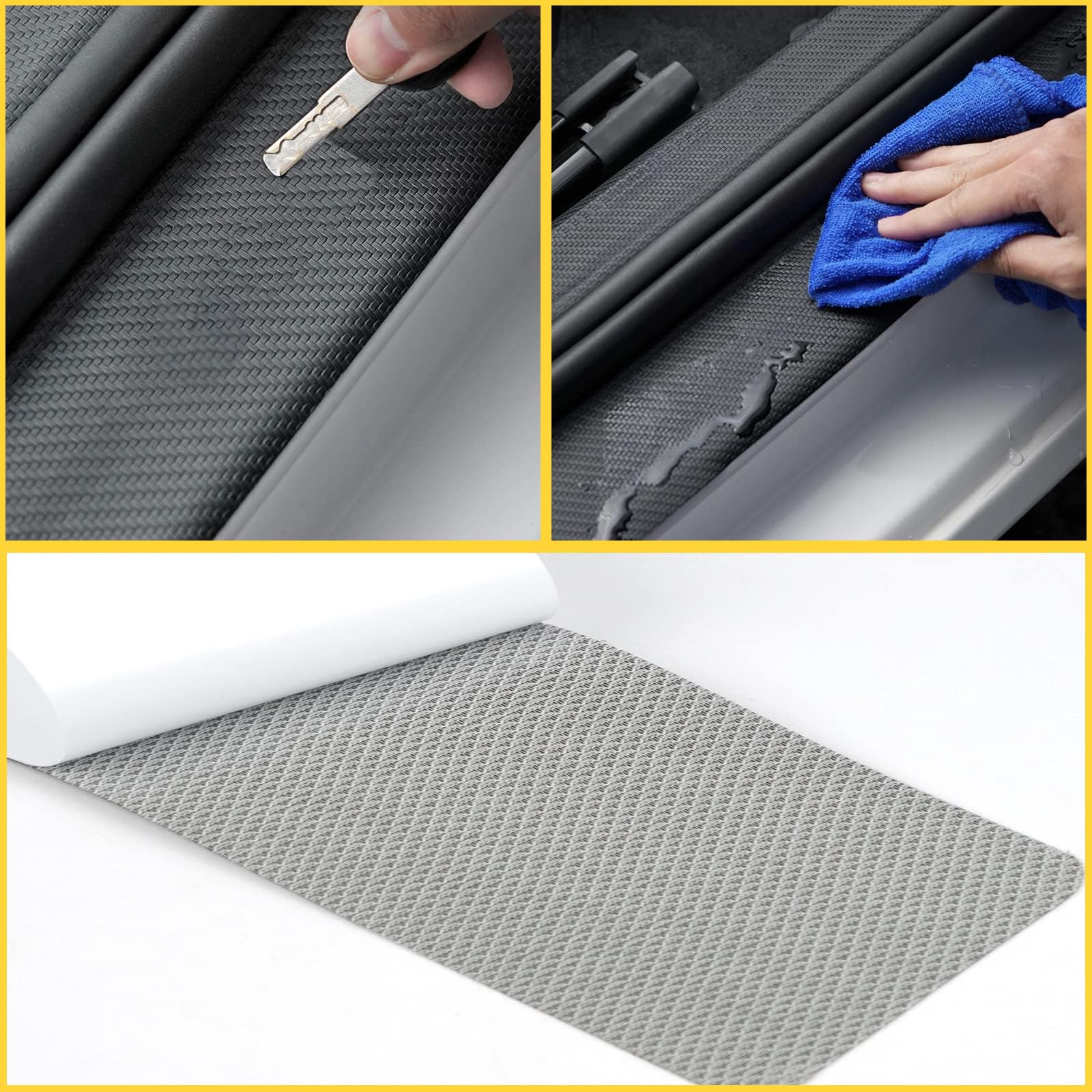 Protections De Seuil Portière Audi (4 Pièces) - Film Carbone Adhésif Pour A1, A2, A3 1995-2024 | Anti-Rayures & Décoratif