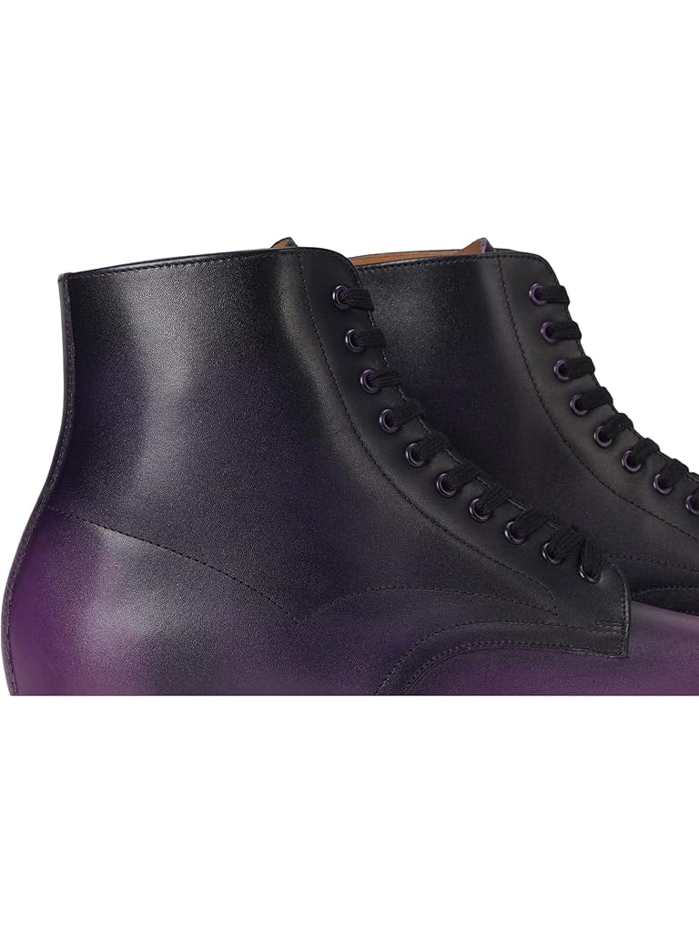 Purple Stacy Adams Madison Cap Toe Lace-Up Boots