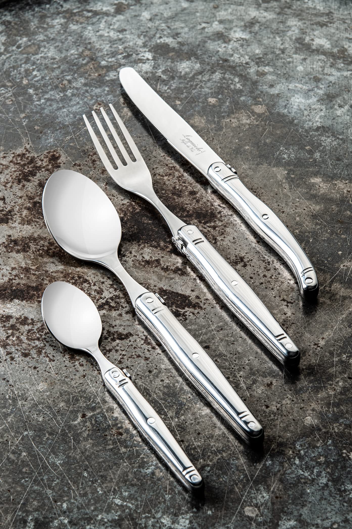 Laguiole Style de Vie Premium Line - Cubertería (24 piezas, acero inoxidable)