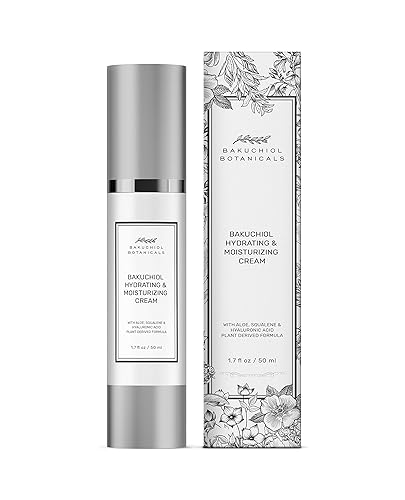 Bakuchiol - Crema hidratante de 1.7 onzas, alternativa al retinol, ingredientes derivados de plantas naturales, bakuchiol y escualano, aloe, ácido