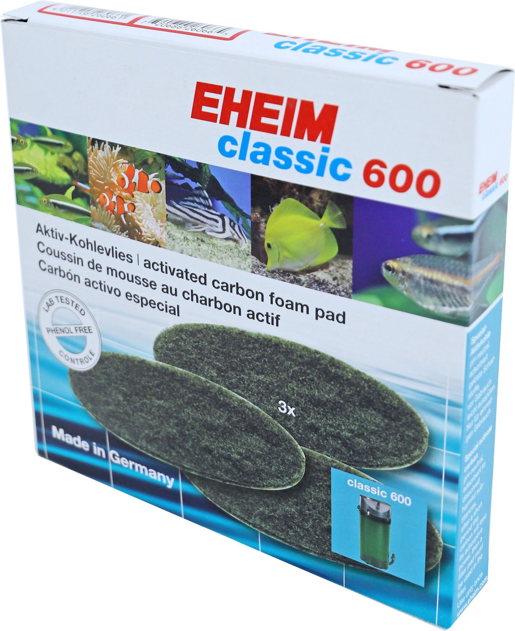 Eheim2217 Carbon Set of 3 Sponges for Aquarium