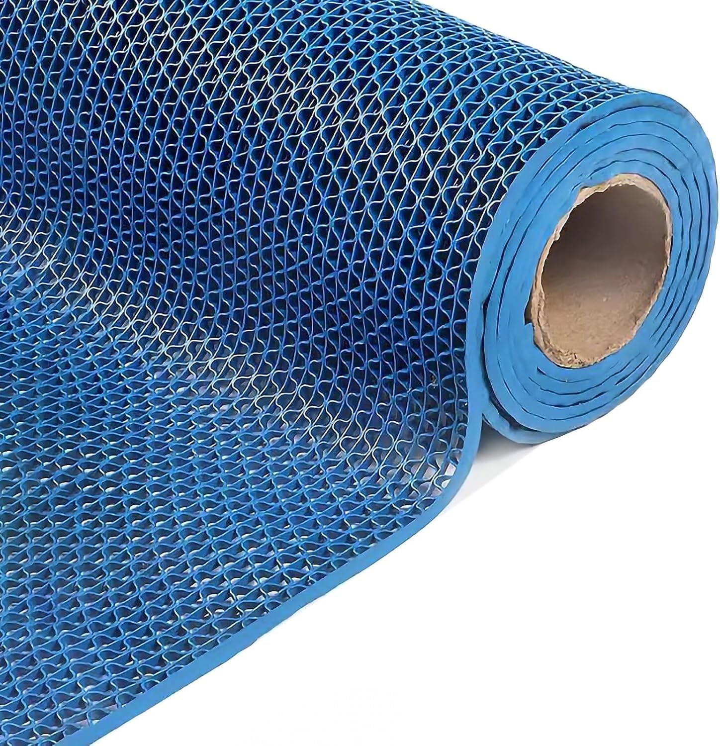 Hpthly Blue Drainage Non-Slip Floor Mat, Pvc Hollow Door Mat, Wet Area Floor Mat For Shower Room, Swimming Pool, Garage,-120X300cm