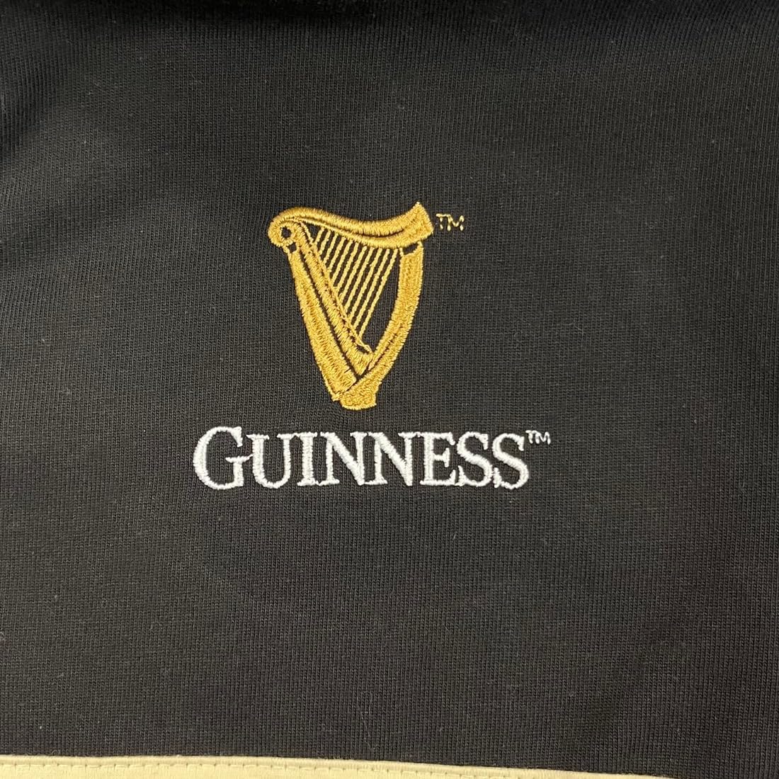 Maillot de rugby Guinness pour homme Irlande à manches longues Noir Harp Tape