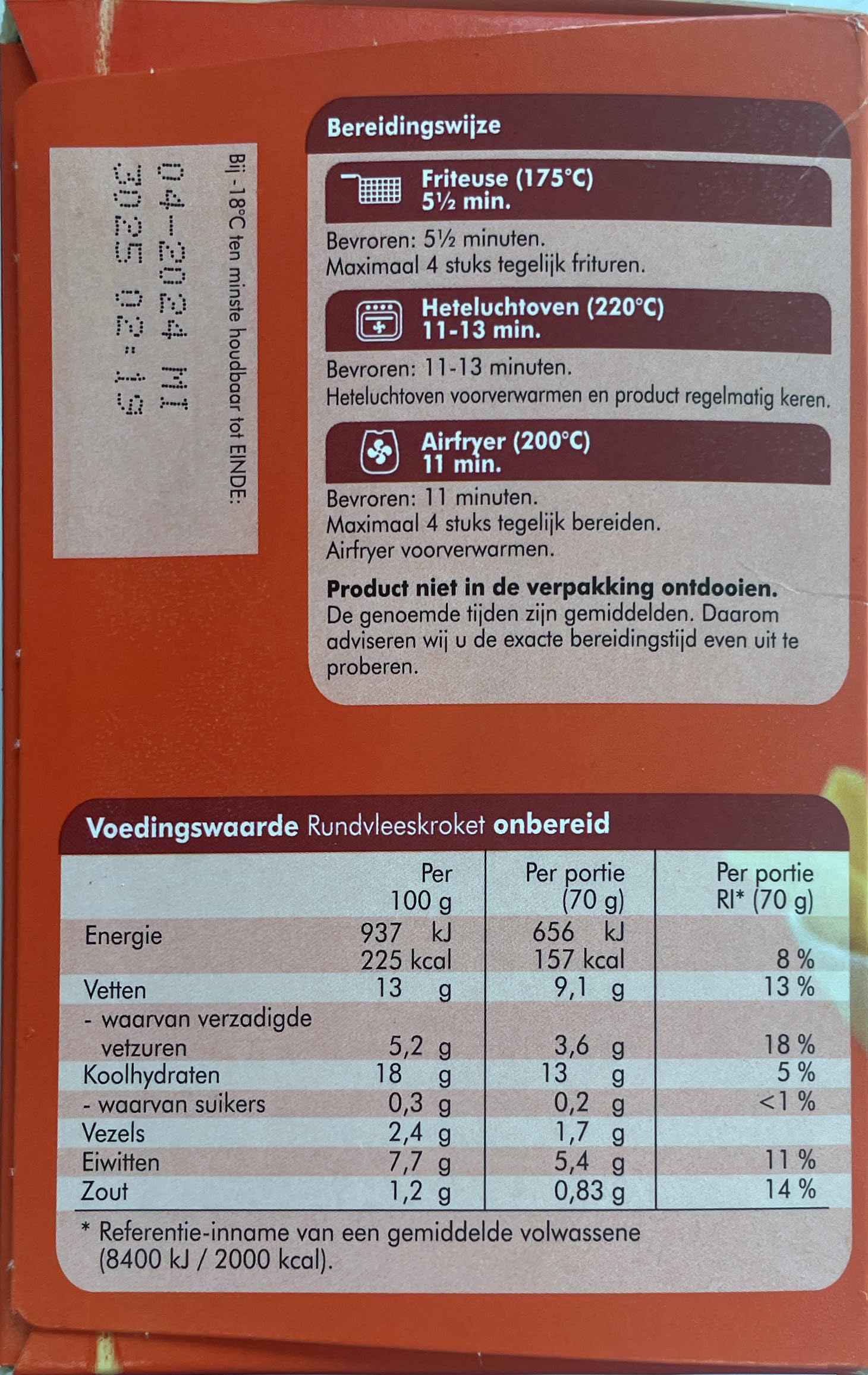 Set 2 x Mora Rindfleischkroketten 12 STK. à 70g I Rundvlees Kroketten aus Holland I Geeignet für Friteuse und Heißluftfriteuse oder Backofen I Kroketten mit Rindfleisch-Ragout I Rinderragout