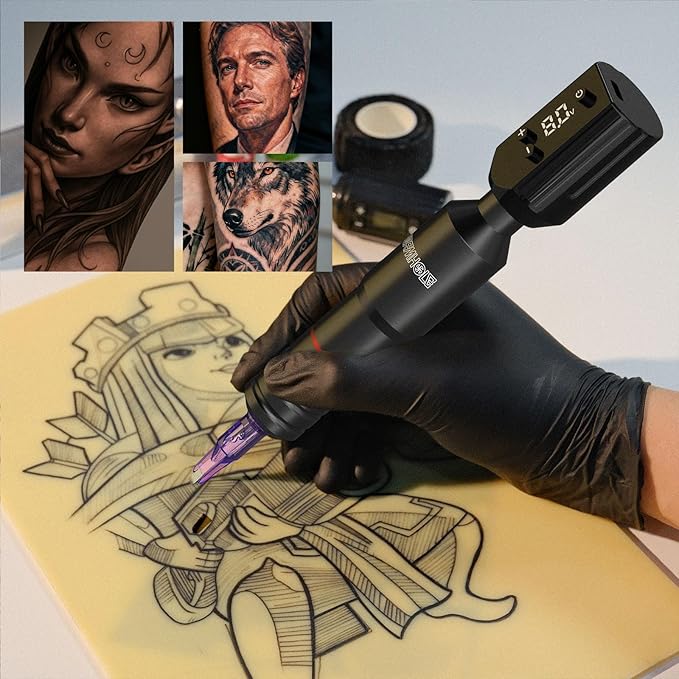 Kit Máquina Tatuar Rotativa WTK070 con Baterías y Tintas miniatura 9
