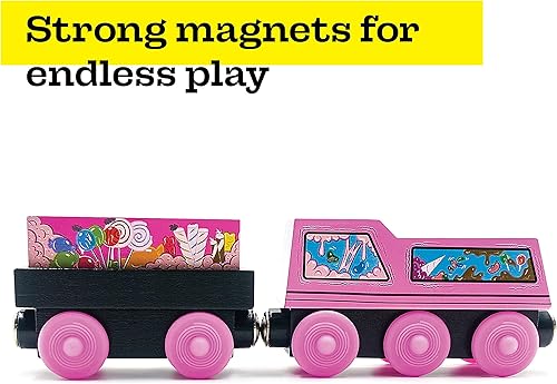 Vista 37 de Paquete de carga de tren de madera de 7 piezas, compatible con todos los juegos de ferrocarriles de madera, Zany Trains Series 1, Quirky Cargo