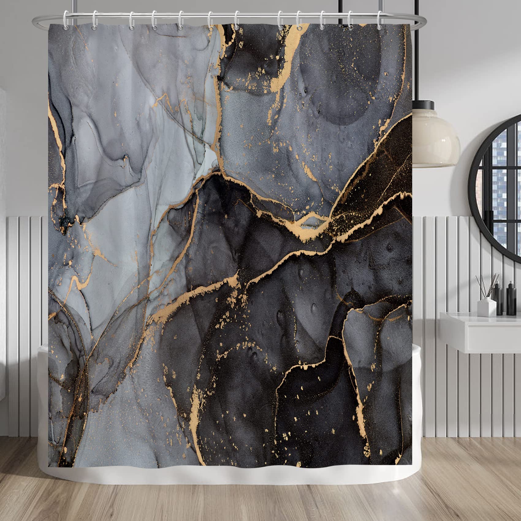 Modern Luxury Shower Curtains Amazon.com: Baocicco Gray and Gold Marble Shower Curtain Modern Luxury