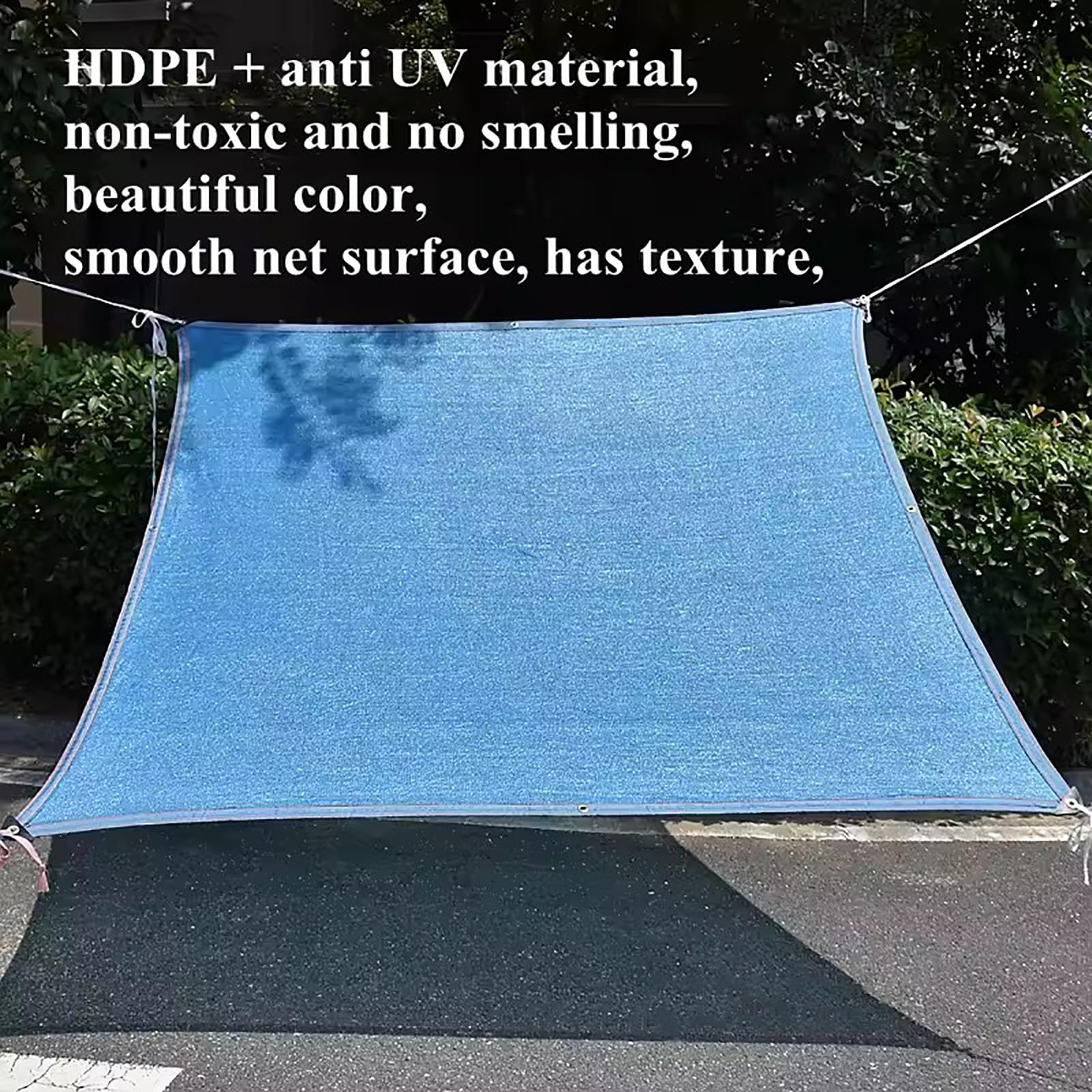 Malla de sombreo para Invernadero con protección UV del 90%, Transpirable, para Plantas y Flores de Exterior, Color Azul, 5x10 m, Borde Sellado.