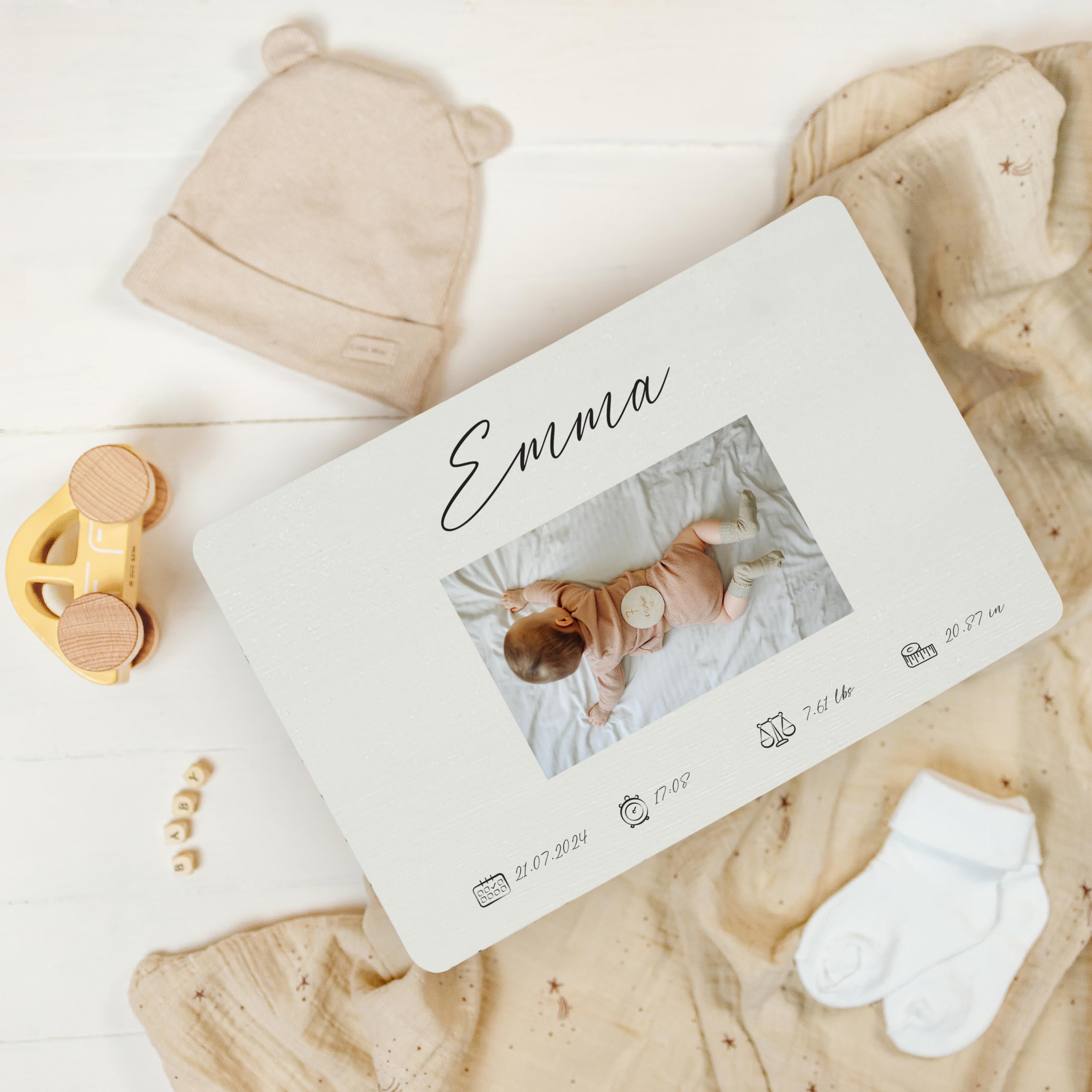 Creative Deco Scatola Ricordo Neonato Personalizzata con Foto