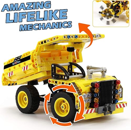 Vista 3 de STEM Toys Building Sets for Boys 8-12 - 361 Pcs Construction Engineering Kit Builds Dump Truck or Airplane (2in1) STEM Building Toys Set for Kids