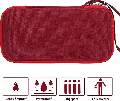 Miniatura 6 de Khanka Estuche de viaje duro de repuesto para calculadora científica Texas Instruments TI-30XIIS, solo funda (rojo)