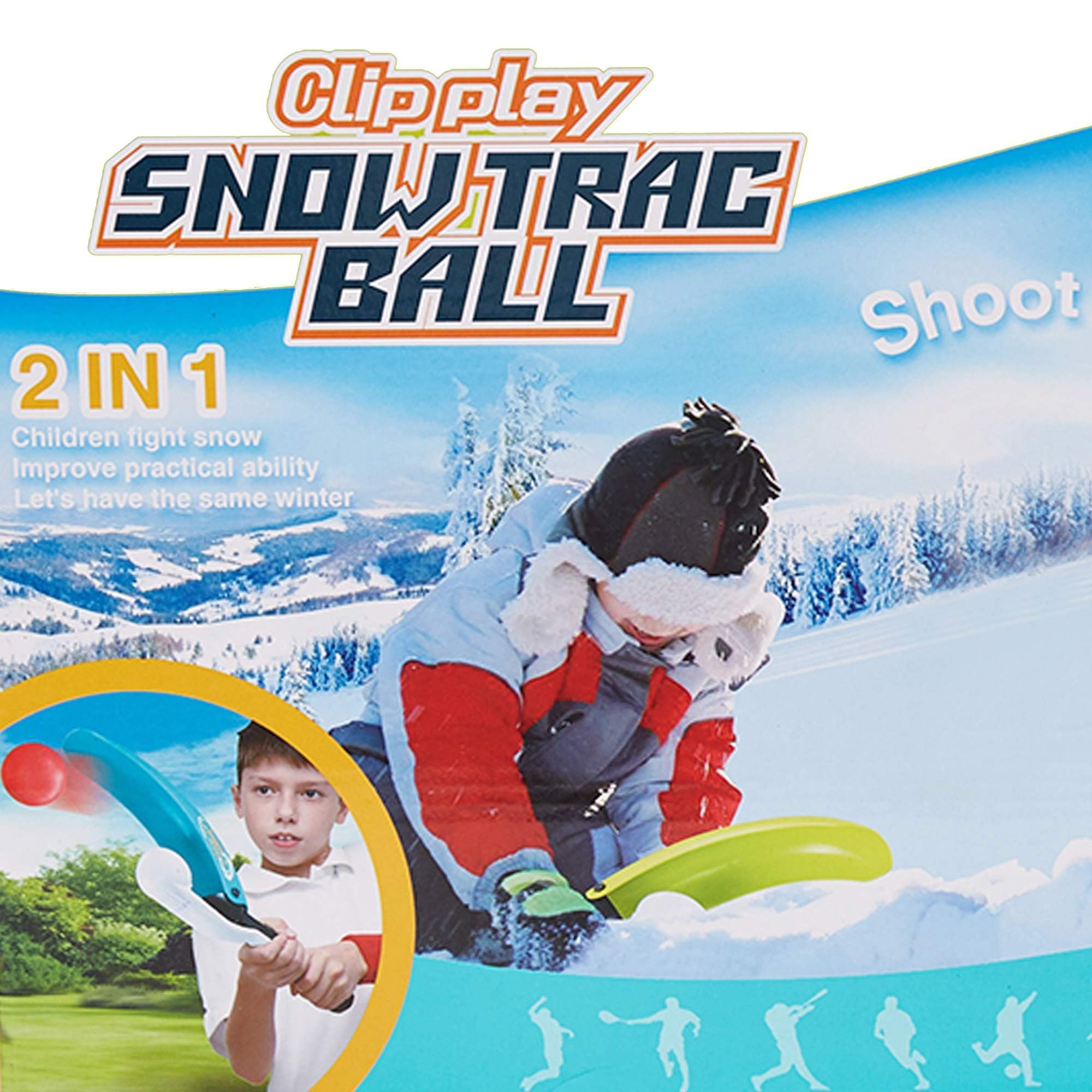 COLOR TREE 2-in-1 Snow Trac-Ball with 5 Ocean Balls, Snowball Maker Launcher Toys for Kids Boys Girls Wintersport Outdoor Play Fights Have Fun, Green