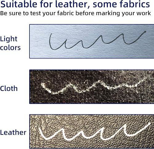 Miniatura 2 de Juego de 54 rotuladores de cuero para marcado de tela plateada, 4 barriles con 50 marcadores de cuero plateado para costura, cuero, bricolaje,