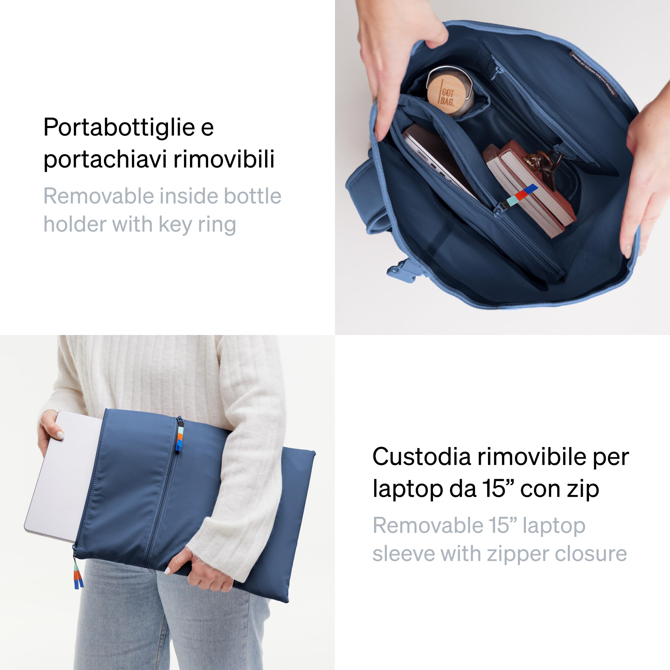 GOT BAG Zaino Rolltop Lite 2.0 | Zaino porta pc impermeabile con scomparto laptop 16 rimovibile | Roll backpack 26 L