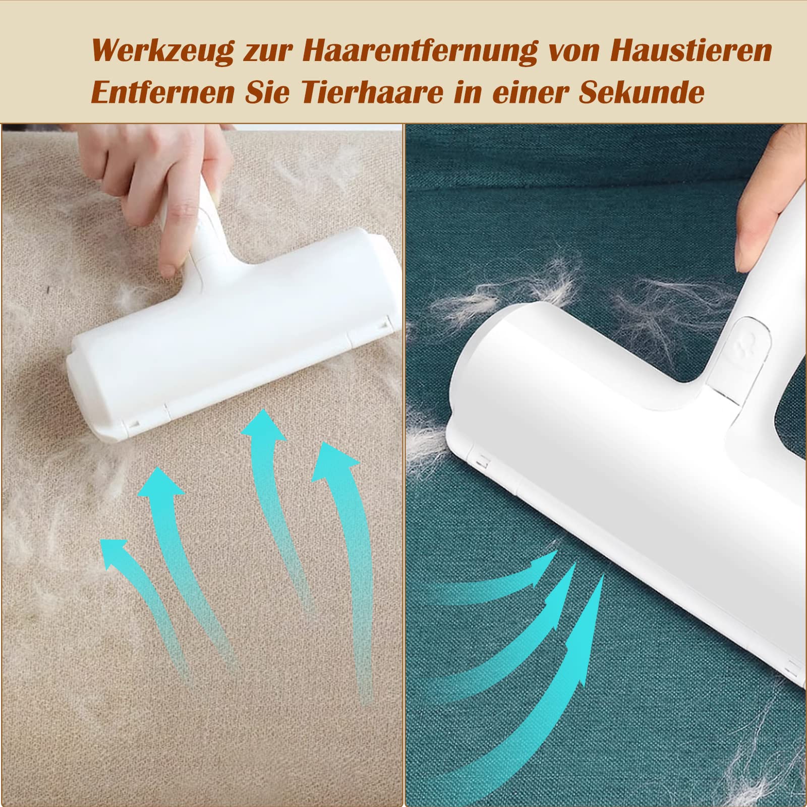 Wiederverwendbare Tierhaarentfernungsrolle – Für Hunde- & Katzenhaare Auf Sofa, Teppich & Kleidung