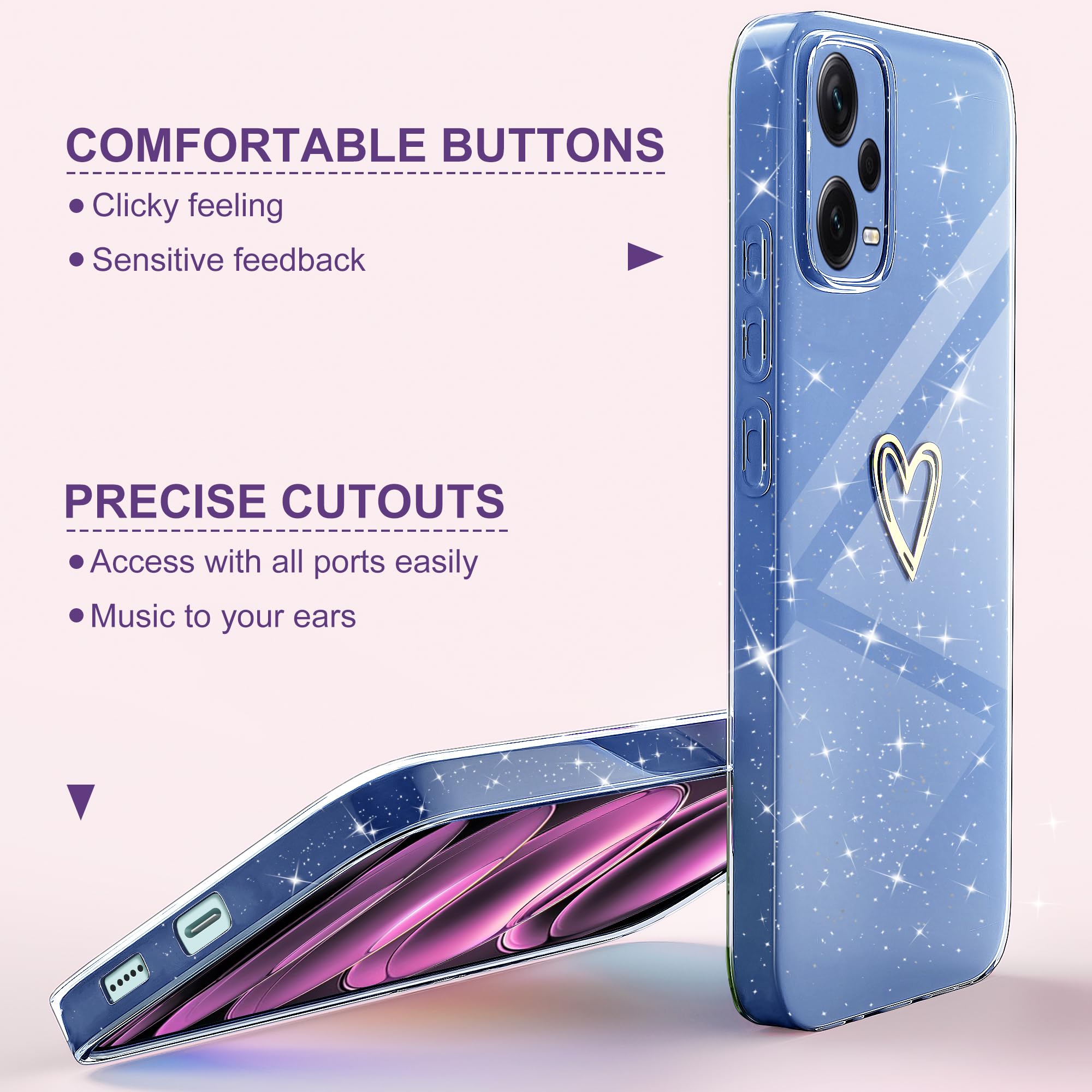 XINYEXIN Cover Glitter per Xiaomi Redmi Note 12 Pro Plus