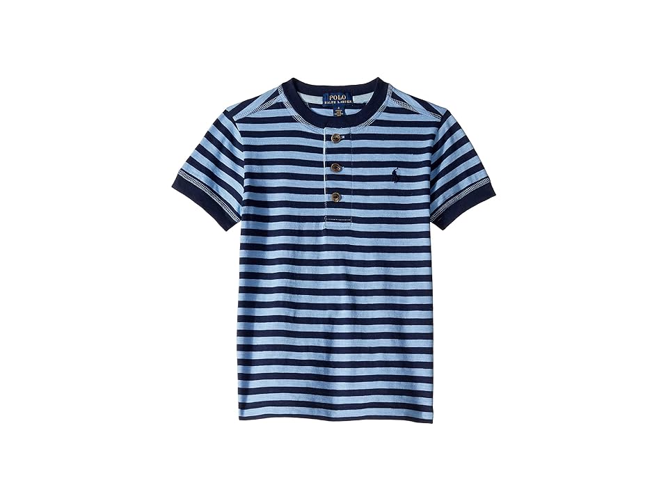 

Polo Ralph Lauren Kids Striped Cotton Jersey Henley (Little Kids/Big Kids) (Collin Blue Multi) Boy's T Shirt