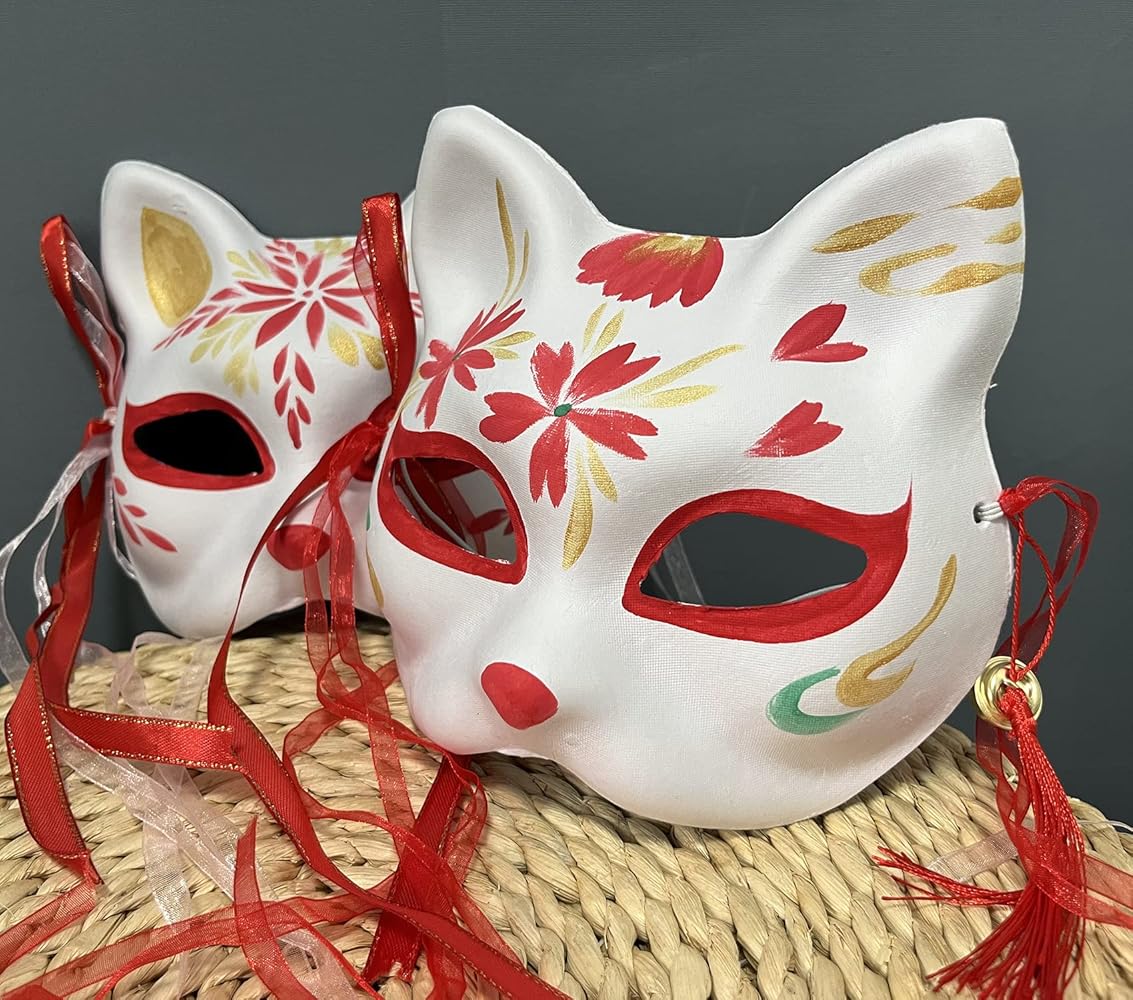 狐のお面 狐面堂】狐面「鈴稲」/二分艶 | Village Vanguard Online Store