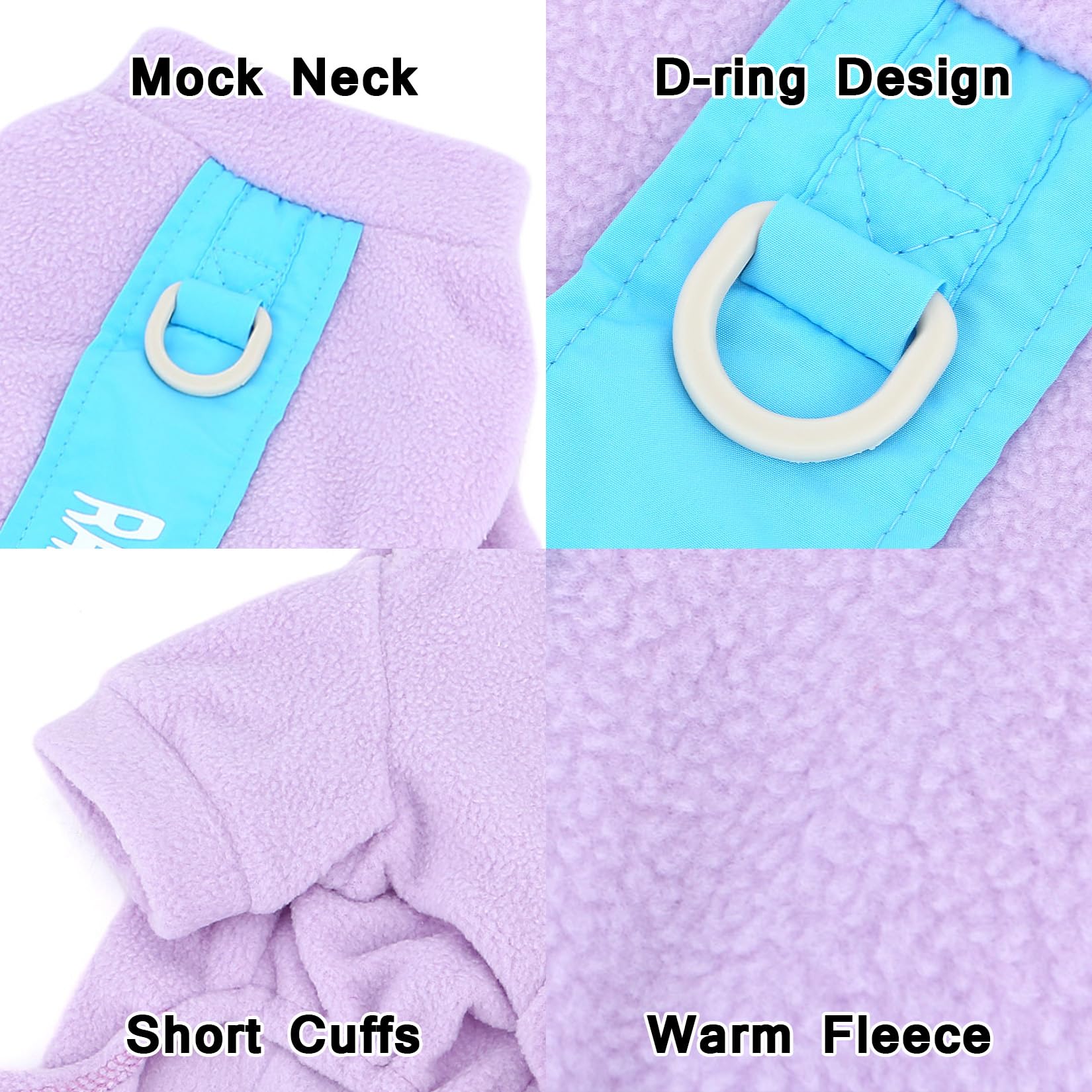 Pijamas de Forro Polar para Perros pequeños, Mono de Cachorro con Anillo en D y Letra Impresa, Suave Jersey de Cuatro Patas Pjs Acogedor Invierno otoño Ropa de Dormir para Mascotas Chihuahua Yorkie
