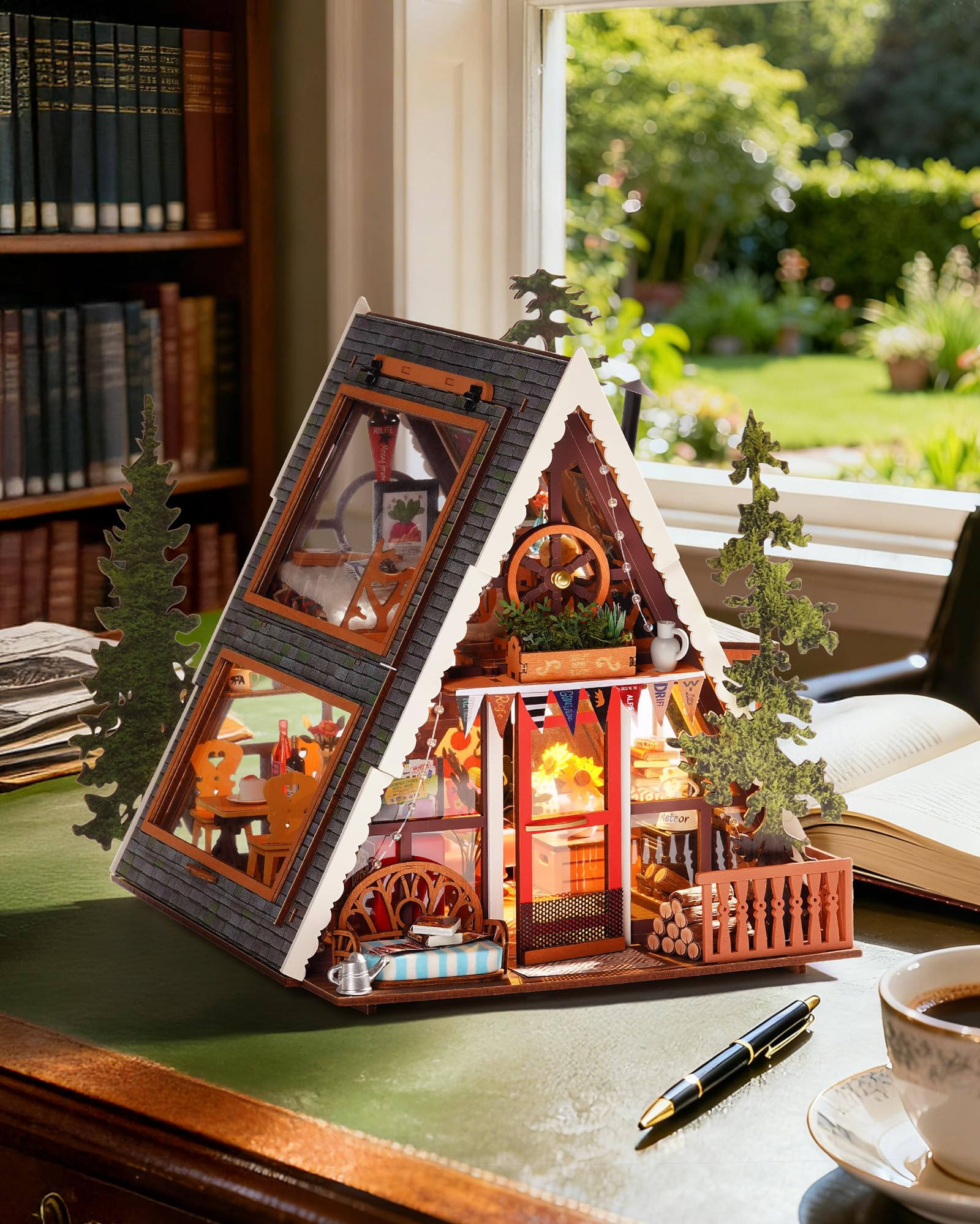 ROBOTIME Modelismo para adultos, casa en miniatura con marco A, casa de muñecas de madera a partir de 14 años, regalos para mujeres y hombres