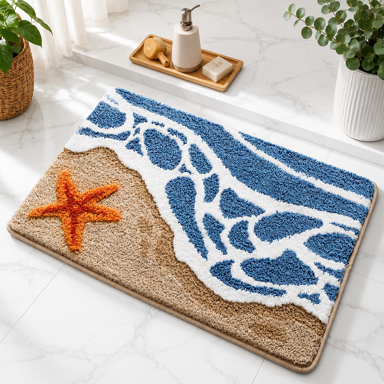 Roseate Starfish Super Soft Anti Skid (40x60 cm) Super Absorbent Mats Microfibre 2000 GSM Mat for Bathroom/Bedroom/Kitchen/Door Mat/Floor Mat (Pack of 1)-picture-25