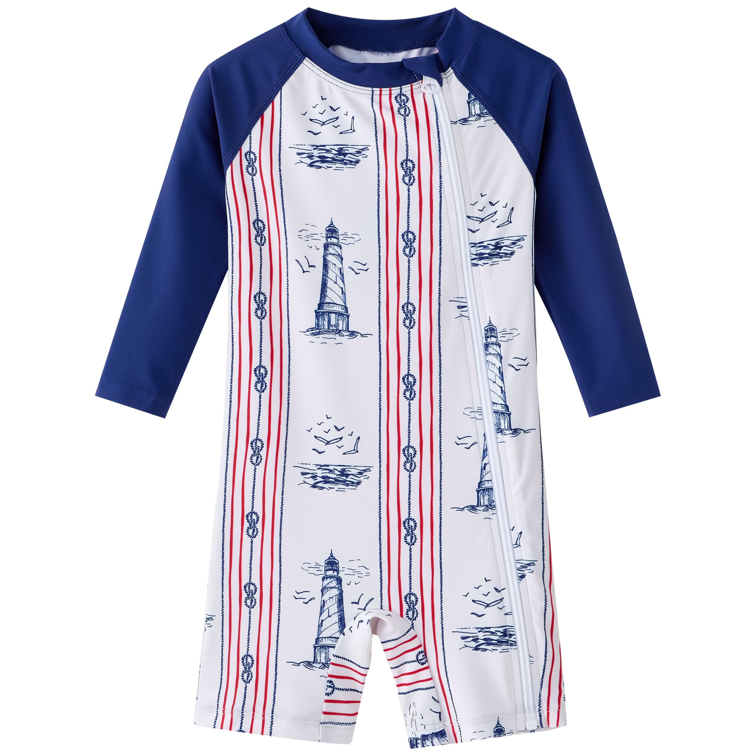Baby Boy Swimsuit Full Zipper Toddler Bathing Suit UPF 50+ Sun Protection One Piece Rashguard Swim Suit