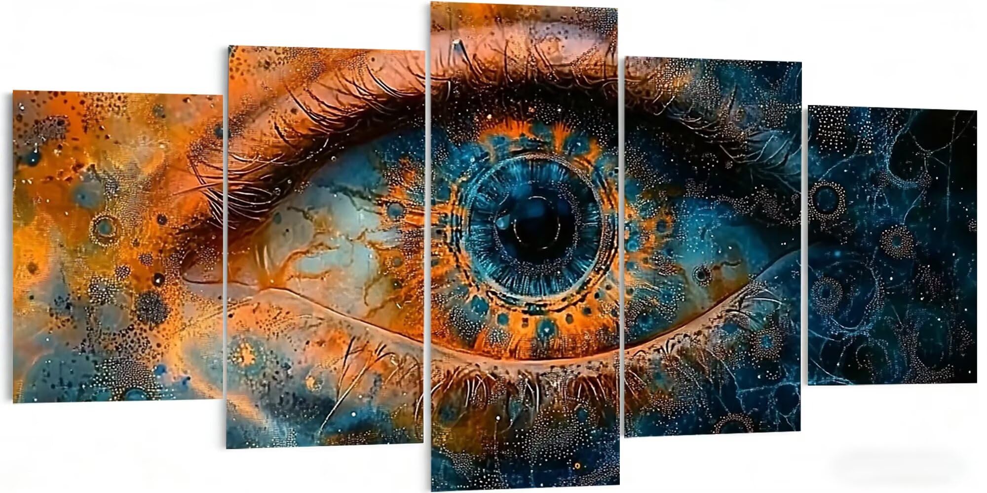 Duże 5-częściowe zestawy artystyczne z diamentami do oczu dla dorosłych 125 x 75 cm, abstrakcyjny obraz diamentowy 5D, do samodzielnego wykonania, oszałamiający kryształowy klejnot, wieloczęściowy