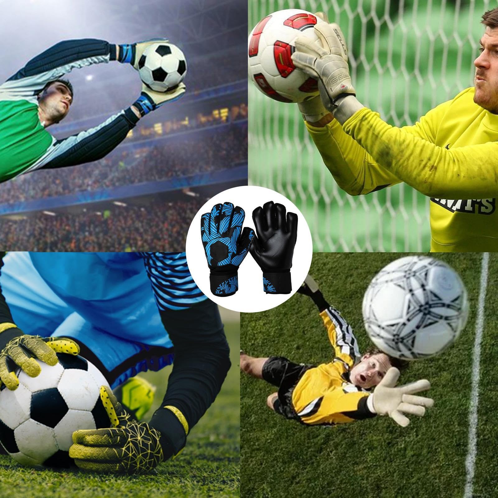 Générique Guanti Da Scopo | Attrezzature Per L'Allenamento in Gomma Antiscivolo | Guanti Calcio Protezione Dita | per Outdoor Competizione Esercizio Adulti Atleti Sport Calcio