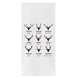 DOTAIN Reindeer As Food Jerky Burgers Sausage Back Strap Chili Tacos BBQ Stew Night Light Waffle Weave Kitchen Dish Towel Cloth Decor,Funny Reindeer Jokes Washable Dishcloth for Kitchen (24x16inch)