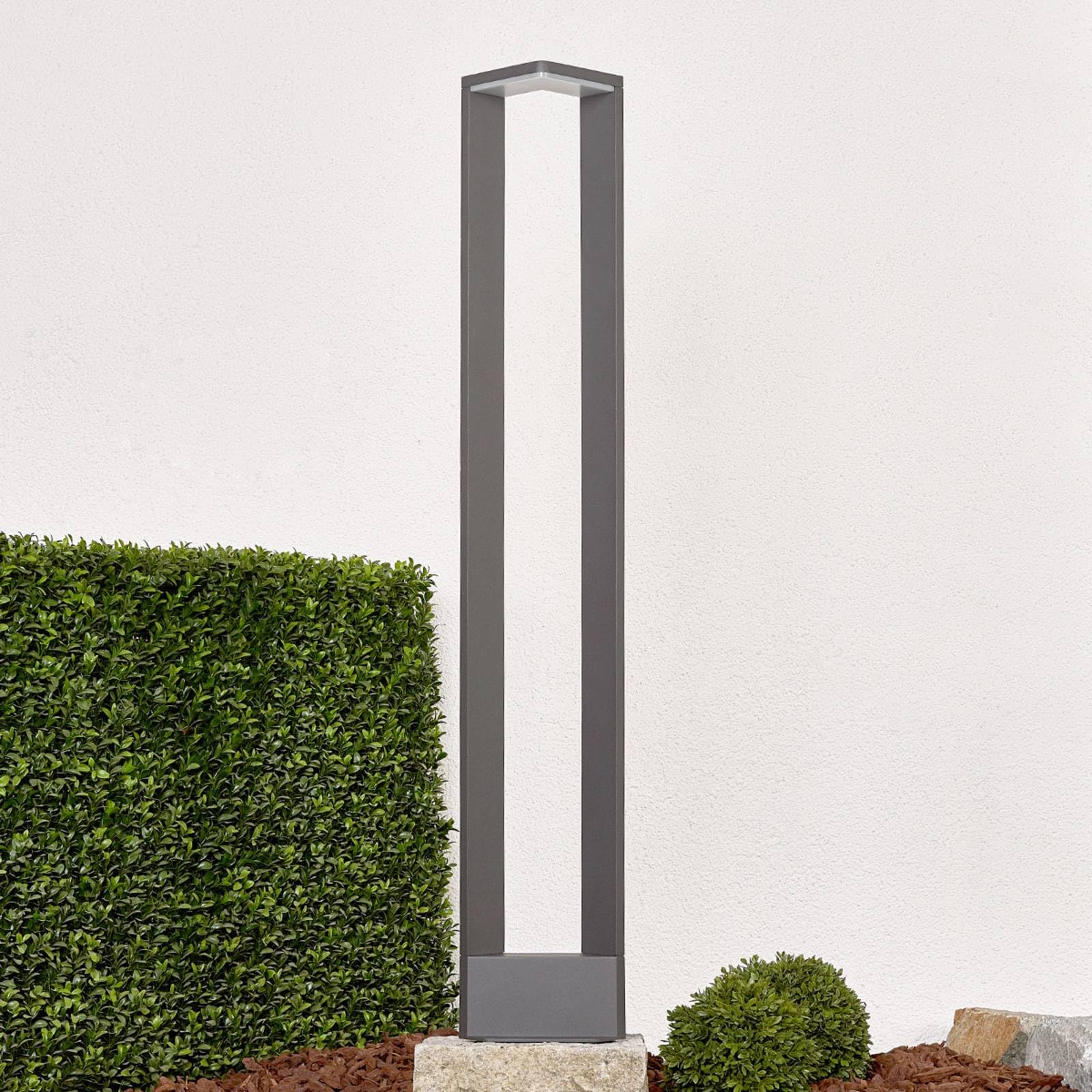Lucande LED Außenleuchte Jeny (spritzwassergeschützt (Modern) in Schwarz aus Aluminium (1 flammig,) - Wegeleuchte Pollerleuchte Wegelampe Sockelleuchte