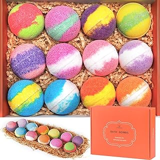 Boules de bain, TTRWIN 12 pcs de coffret cadeau de bain moussant bio et naturel fait à la main