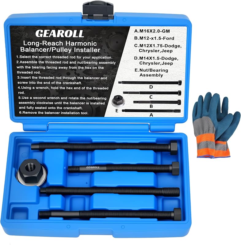 Kit Instalador de Balanceador Harmônico GEAROLL CR-GZ026 para Motores V6 e V8 – 5 peças