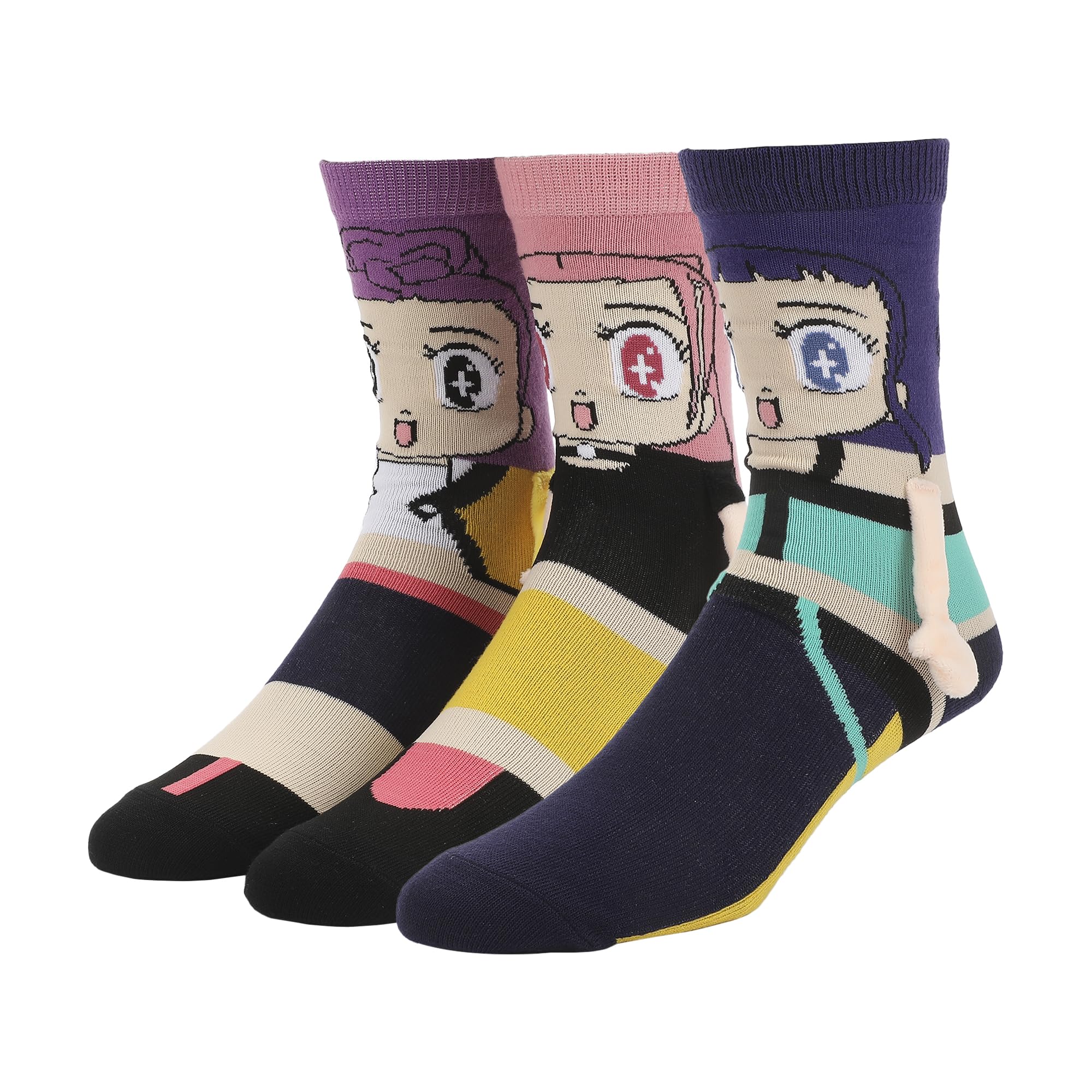 Kpop Demon Hunters Huntrix - 3 Pack Womens Juniors Crew Socks with