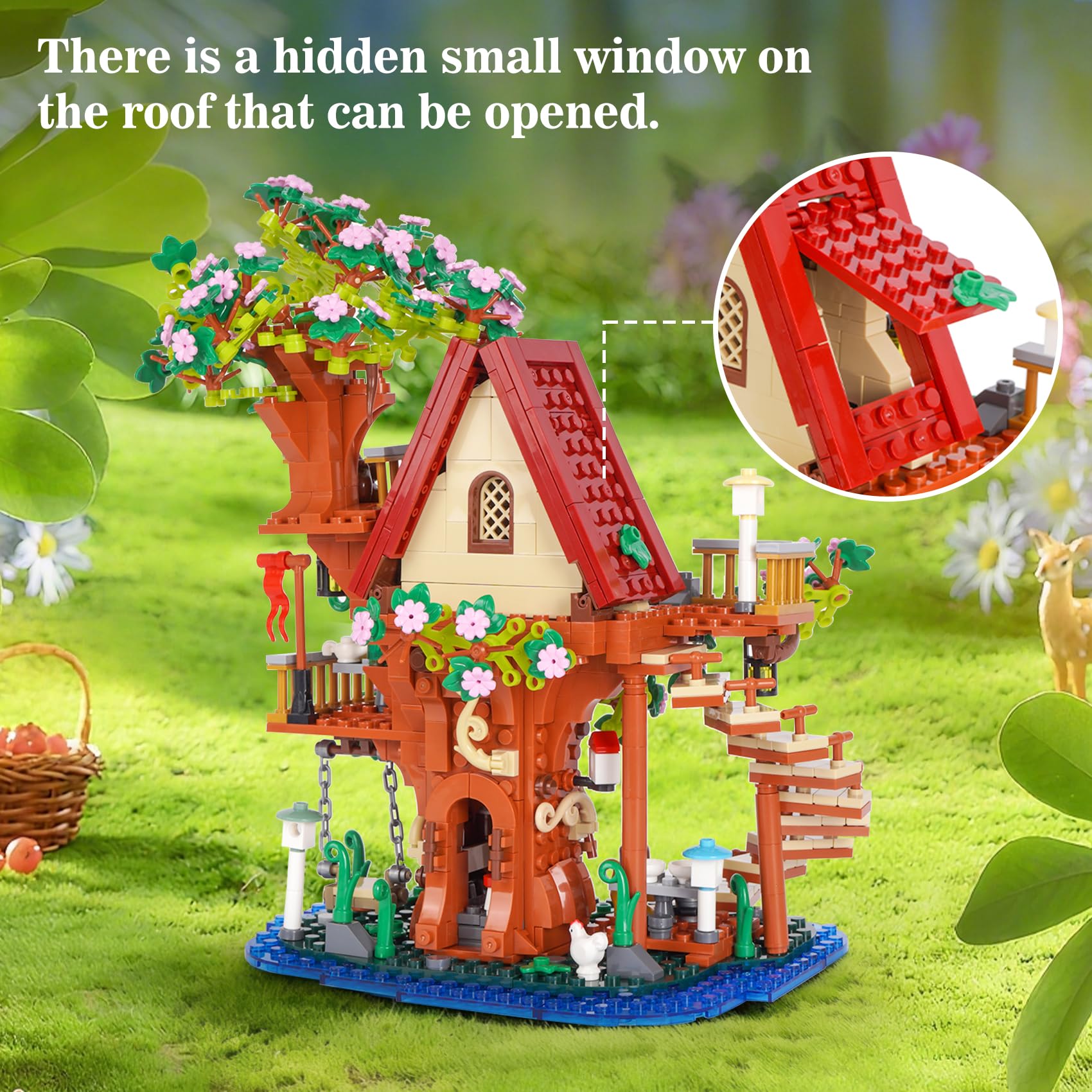 Geniteen Cherry Blossom Tree House Building Block Set - Image 3