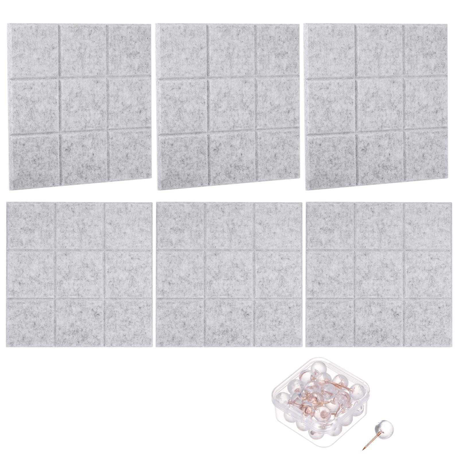 PATIKIL 6 Paquets Tableau D'Affichage en Feutre 12"X12" Gris