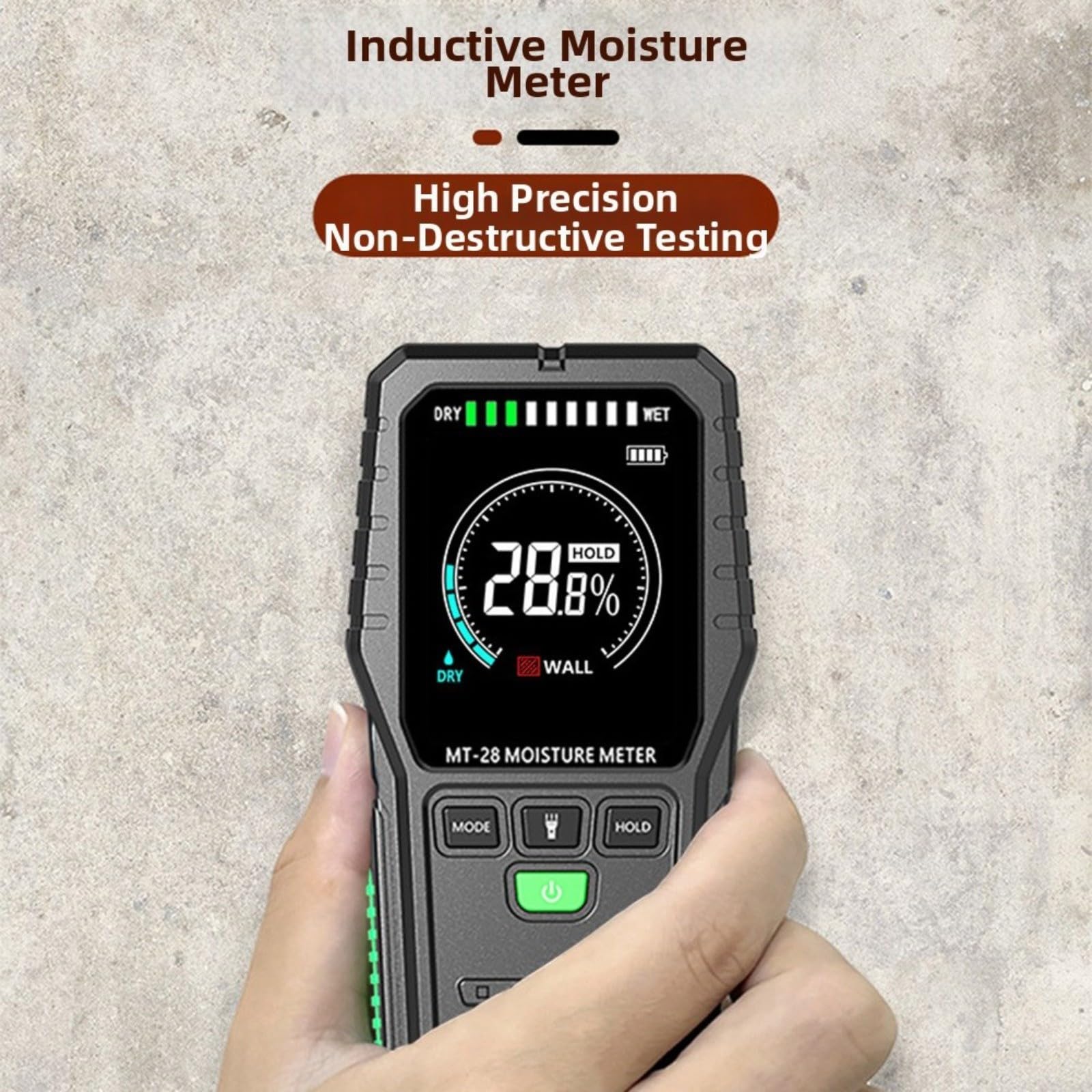 Medidor de humedad de madera, probador inductivo de la humedad con el LCD