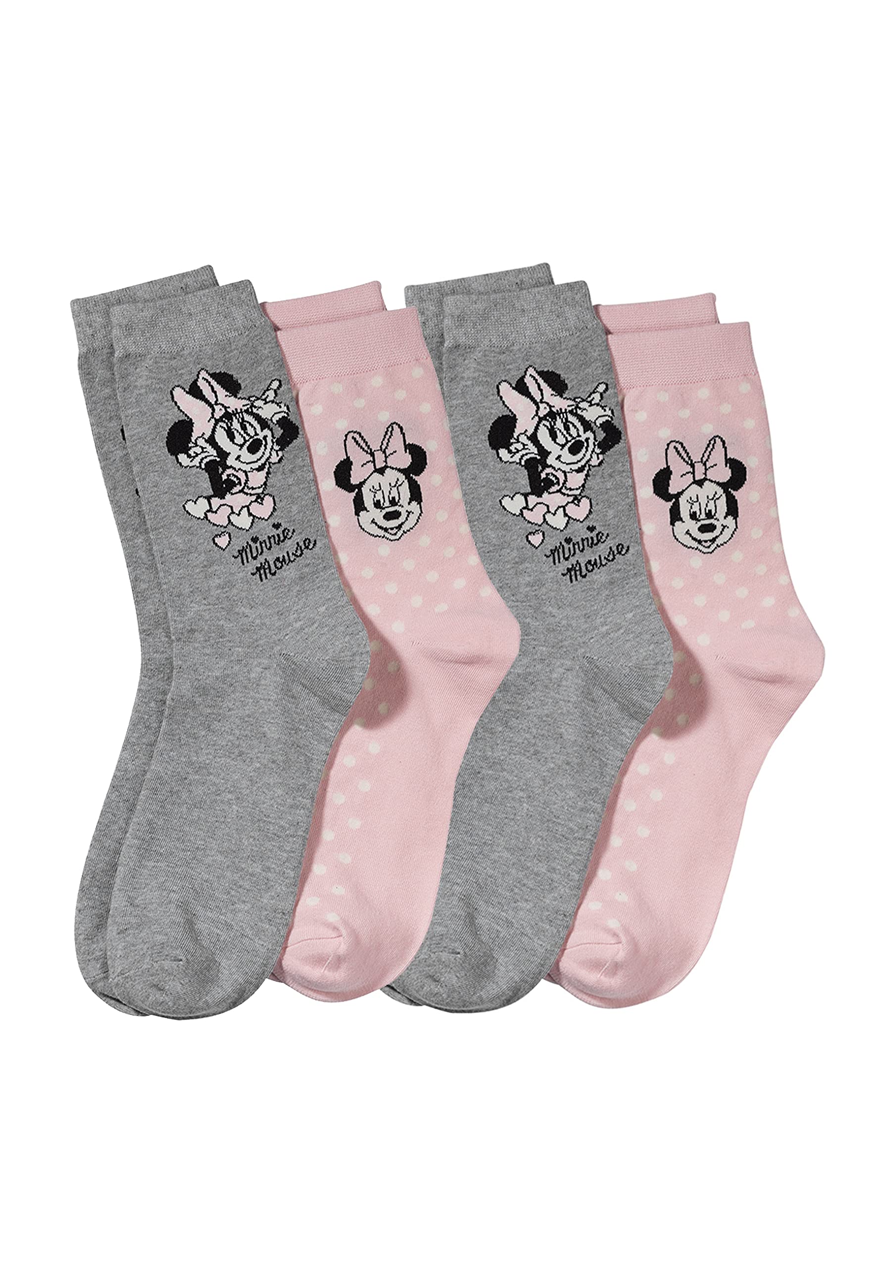 ONOMATO! Minnie Mouse Women's Socks Pack of 4, multicoloured, 39-42