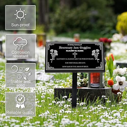 Miniatura 7 de Piedra conmemorativa humana personalizada, lápida para tumbas, decoraciones de tumbas para cementerios, placa conmemorativa al aire libre, piedras