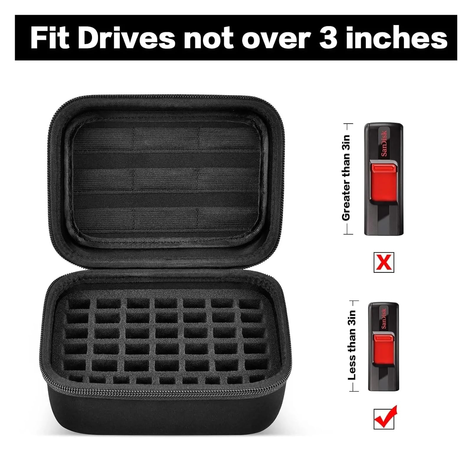 Etui na dysk flash USB, pendrive, kartę pamięci SD SDXC, organizer na karty SDHC, torba do przechowywania akcesoriów elektronicznych SanDisk(Black)