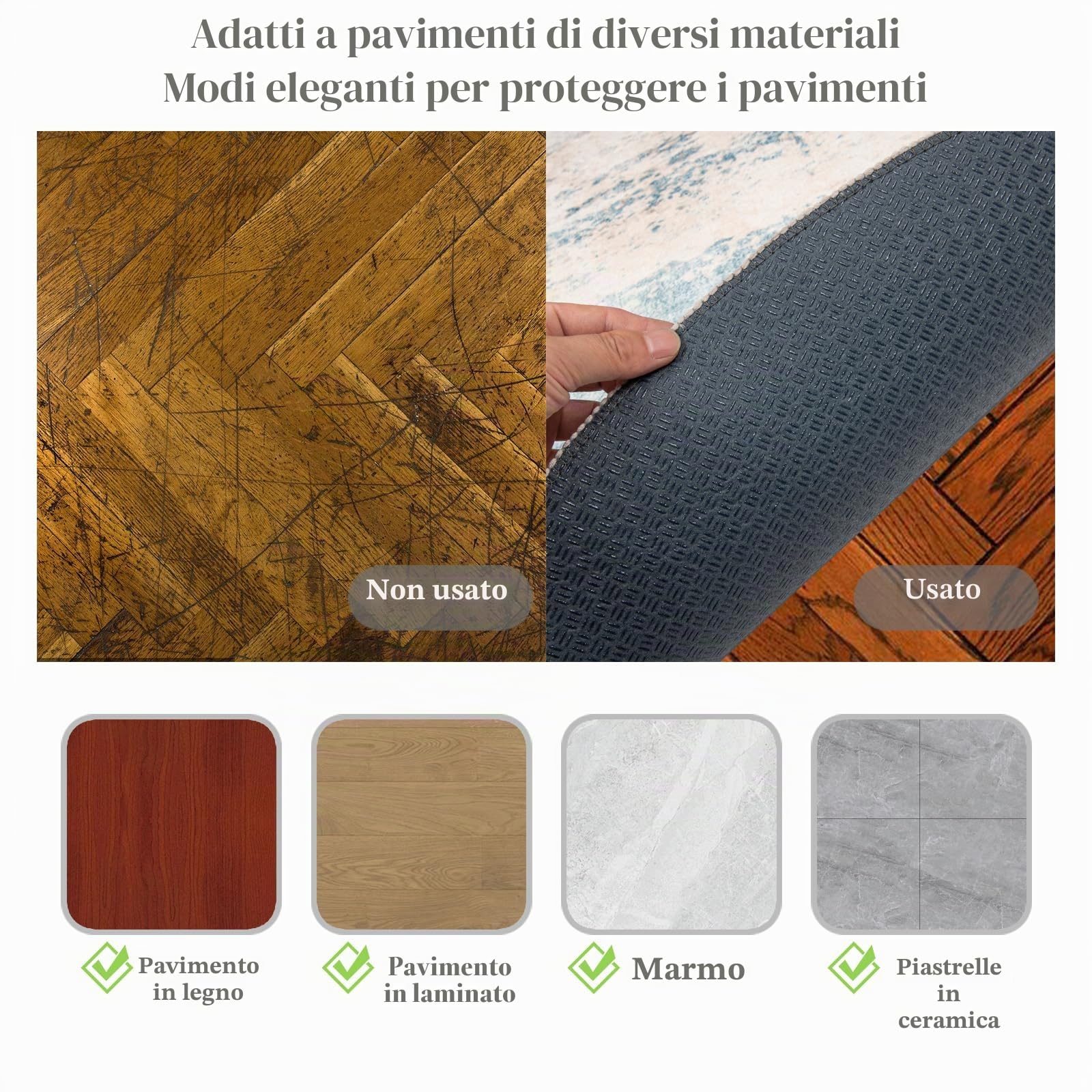 Tappetino protettivo per pavimenti duri 100 cm, tappetino per sedia, tappetino per sedia da ufficio, tappetino per sedia rotondo, tappetino protettivo per pavimenti, antiscivolo, tappetino