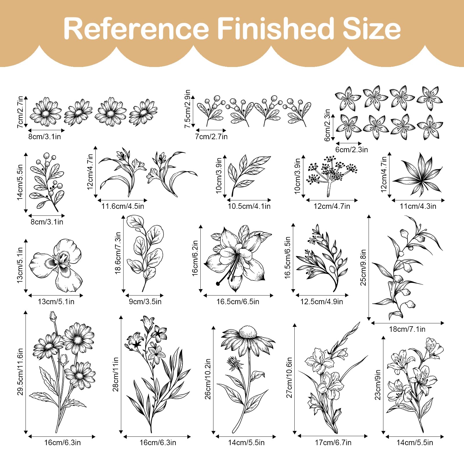 Tanlaby Sketch Wildflower Wall Stickers - Image 3