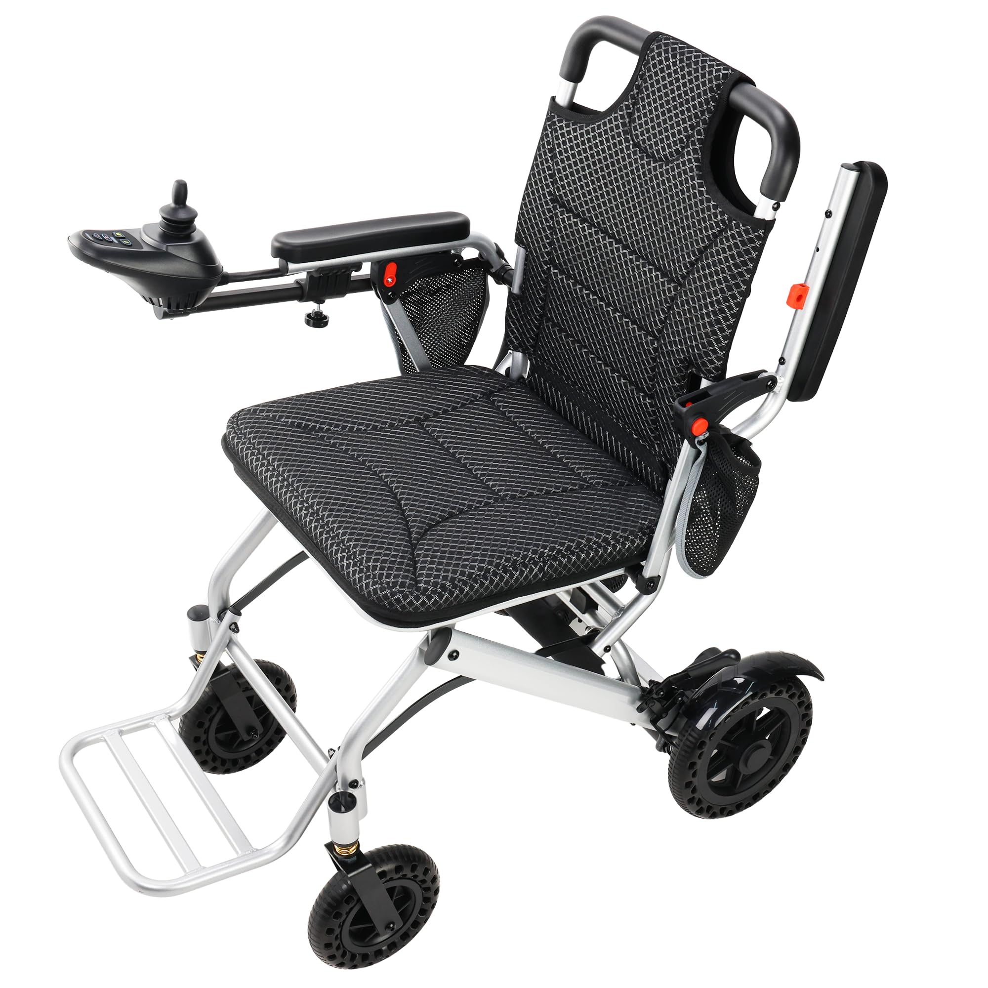 Electric Wheelchairs for Adults, 33 Lbs Lightweight Folding Electric Wheelchairs, 15 Miles Range Motorized Wheelchair for Seniors, 330 Lbs All Terrain Power Wheelchair, Airline Approved